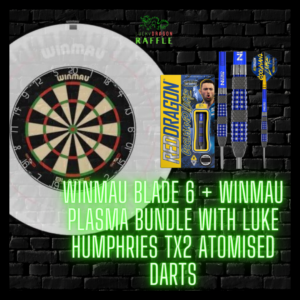 Winmau Darts Board Plasma Bundle with World Championship Winner Luke Humphries TX2 Atomised Darts