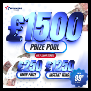 £1500 Prize Pool – £250 Main Prize & £1000 Instant Wins
