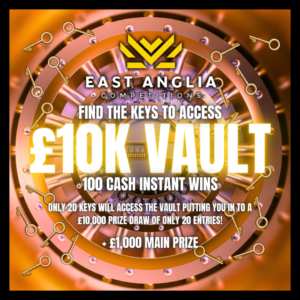 £10,000 Vault (Find The Keys) - 100 Instant Wins + £1,000 End Prize