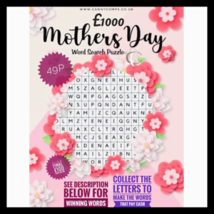 Mother's Day £1000 Word Search