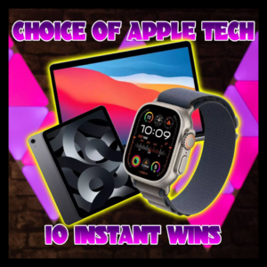 CHOICE OF APPLE TECH – 10 INSTANT WINS (Cash Alt. £960)