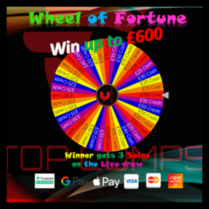 3 Lucky Spins WIN upto £600
