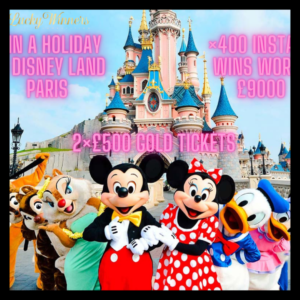 £1500 Disneyland Holiday For 4 People + £9000 Worth Of Instant Wins  + 2x £500 Gold Tickets