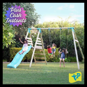 TP Alaska Wooden Kids Double Swing Set and 8ft Slide (Cash Alt. £350