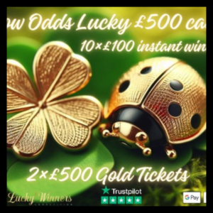 £500 CASH MAIN PRIZE + 2X £500 GOLD TICKETS + 10X INSTANT WINS COMPETITION FOR JUST £2.99 LOW ODDS!