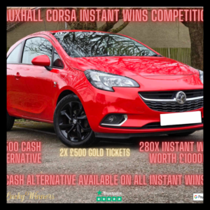 VAUXHALL CORSA 1.4 ECO BOOST TURBO + £10000 WORTH OF INSTANT WINS FOR JUST 99P