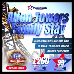 Family stay at the Alton Towers hotel with 2 day passes or £260 cash alternative