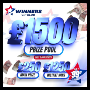 £1500 Prize Pool – £250 Main Prize & £1250 Instant Wins