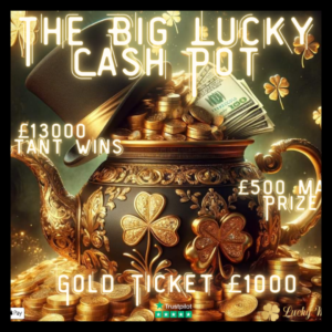 THE BIG LUCKY CASH POT £13500 PRIZE POT CASH INSTANT WINS COMPETITION FOR JUST 49P