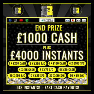 £1000 Jackpot + £4k instant wins