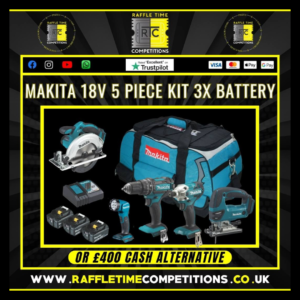 Makita 5 Piece Power Tool Kit (Cash Alt. £400)