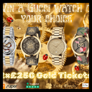 WIN A GUCCI WATCH OF YOUR CHOICE INSTANT WINS COMPETITION FOR JUST 59P