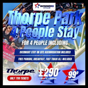 Thorpe Park for 4 people inc overnight stay & fast track or £290 cash alternative