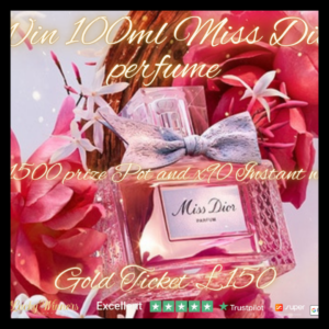 MISS DIOR EAU DE PARFUM 100ML INSTANT WINS COMPETITION FOR JUST 49P