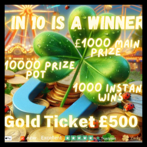 10/1 CHANCES OF WINNING INSTANT WINS COMPETITION FOR JUST £1.99