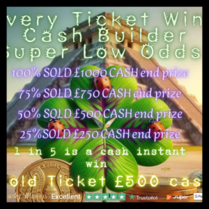EVERY TICKET WINS CASH BUILDER EDITION SUPER LOW ODDS FOR £24.99