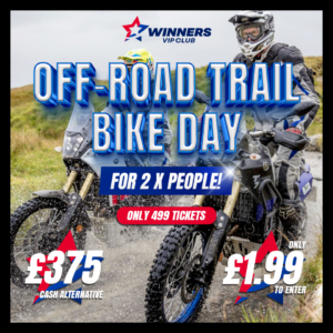 OFF ROAD TRAIL BIKE DAY FOR 2 PEOPLE or £375 CASH!