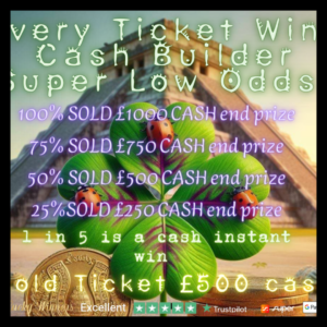 EVERY TICKET WINS CASH BUILDER EDITION SUPER LOW ODDS FOR £24.99