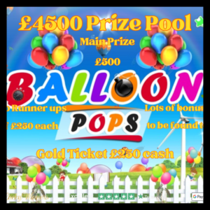 POP THE BALLOON INSTANT WINS COMPETITION FOR JUST 79P(READ DESCRIPTION TO FIND OUT HOW TO WIN OUR BONUS)