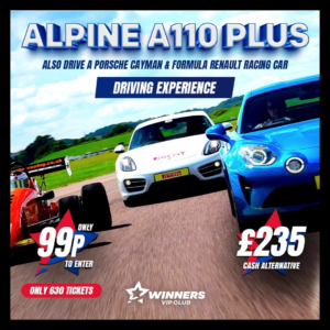 ALPINE/PORSCHE/FORMULA RENAULT RACING TRACK DAY or £235 CASH!
