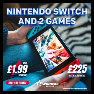 NINTENDO SWITCH & 2 GAMES OR £225 CASH ALTERNATIVE!!