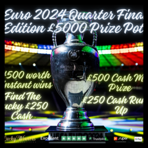 FIND A LUCKY £250 CASH EUROS QUARTER FINAL HIGH ROLLER INSTANT WINS COMPETITION FOR £4.99
