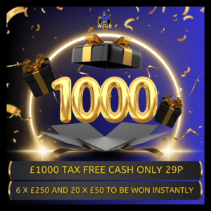 GIMME A GRAND…. £1000 END PRIZE! Plus £2500 To Be Won Instantly!