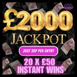 £2000 Cash for just 20p + 20 x £50 Instant Wins
