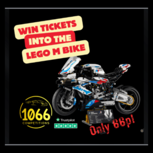 WIN 20 TICKETS INTO THE LEGO M BIKE OR £150 CASH COMP- ONLY 66P