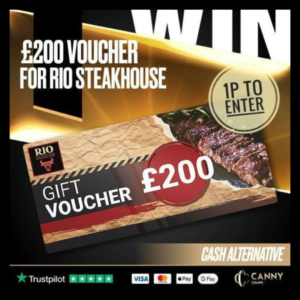 £200 RIO STEAKHOUSE or CASH