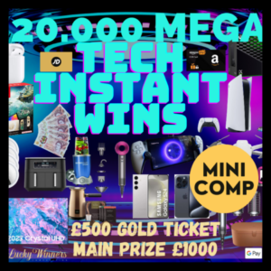 Win 100 tickets into our £20k Mega Tech instant wins competition for just 49p