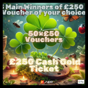 3x Winners Of £250 E Voucher Instant Wins Competition LOW ODDS For Just £2.99