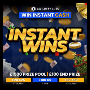 INSTANT WIN DRAW £1500 PRIZE POOL £100 MAIN DRAW