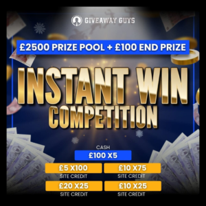 INSTANT WIN DRAW £2500 PRIZE POOL £100 MAIN DRAW