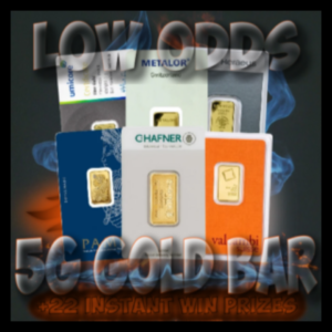5g Gold Bar +22 Instant Wins – DRAW #4 (FIRE ODDS)