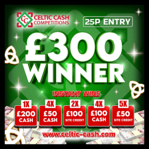 £300 End Prize Winner & £100's In Instant Wins - Tickets 25p