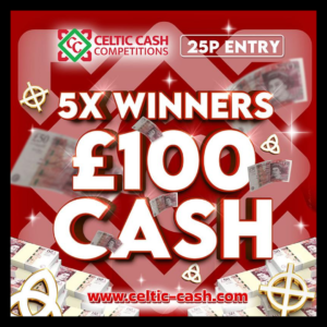 5 x WINNERS each receive £100 each