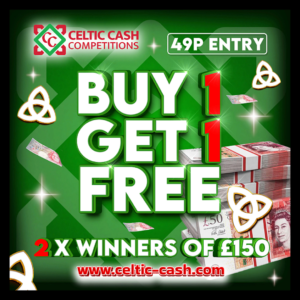2 x WINNERS Win £150 CASH EACH 💰 Tickets are BOGOF