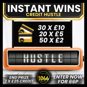 £500 SITE CREDIT INSTANT WINS – END PRIZE: TWO WINNERS £25 SITE CREDIT #3