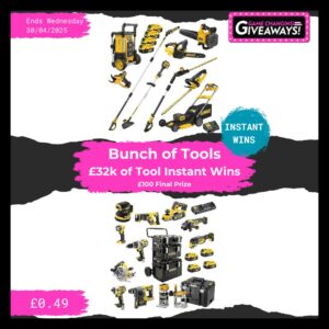 Bunch of Tools – £32k of Tool Instant Wins + £100 Final Prize