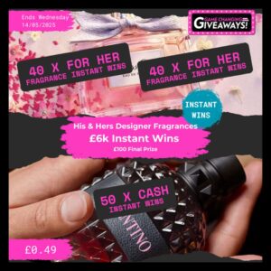 His + Hers Designer Fragrances – £6k Instant Wins + £100 Final Prize