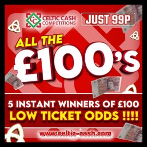LOWEST ODDS - Grab yourself a chance to win £100 cash