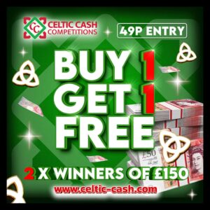 2 x WINNERS Win £150 CASH EACH 💰 Tickets are BOGOF 💪💪