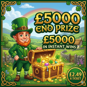 <span style="color:#d4af37;">£5000 END PRIZE + £5000 IN INSTANT WINS</span>