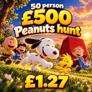 <span style="color:#d4af37;">£500 50 PERSON PEANUTS HUNT</span>
